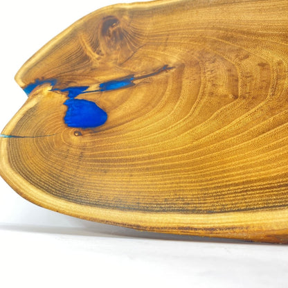 Locust Wood Charcuterie Board with Blue Epoxy - DaRosa Creations