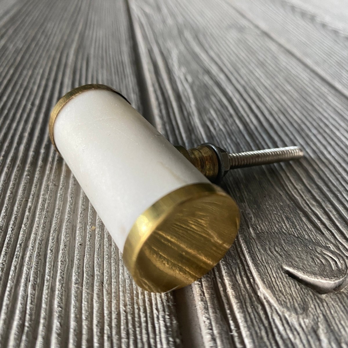 Marble Drawer Knobs in White with Gold - DaRosa Creations