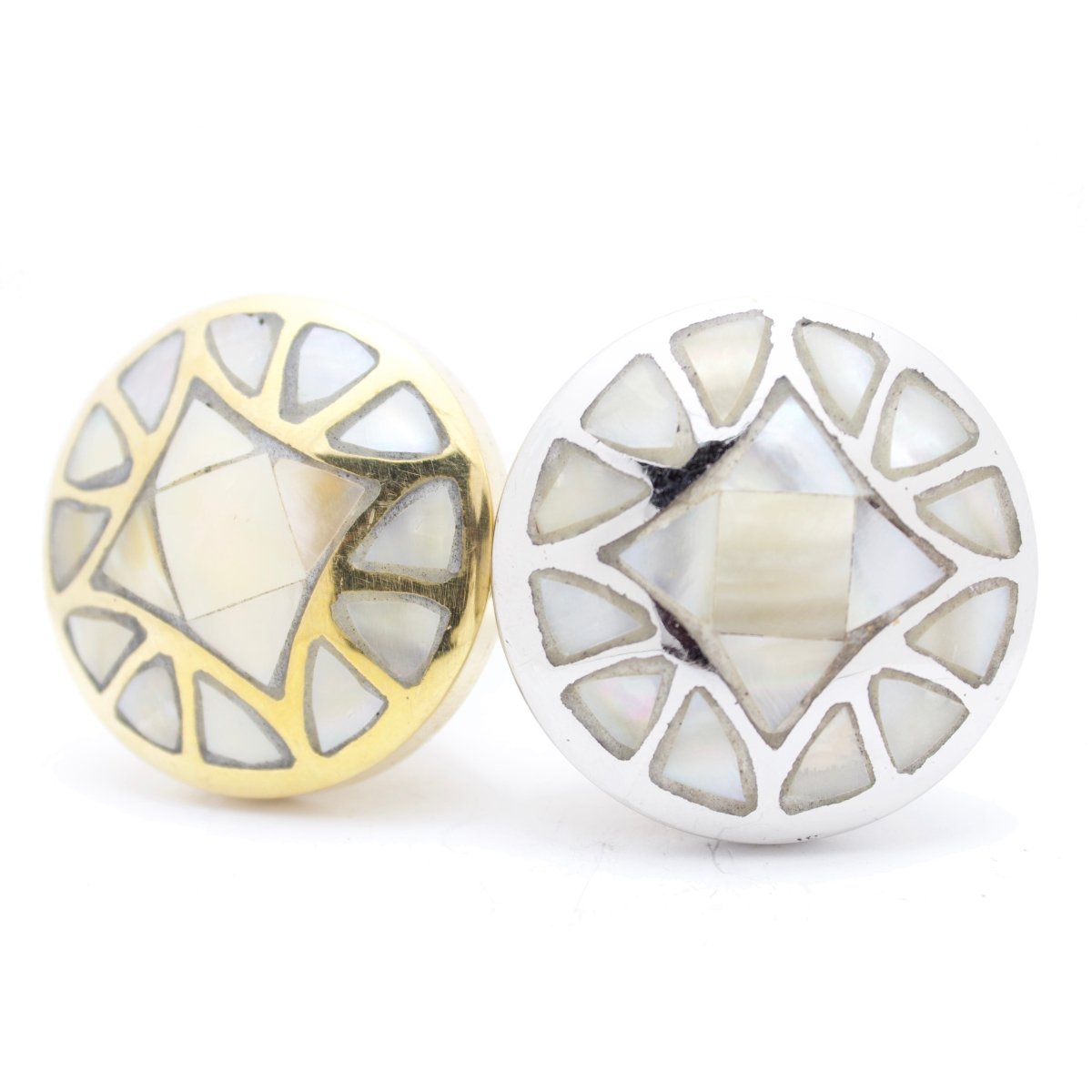 Mother of Pearl drawer Knob in Silver or Gold - DaRosa Creations