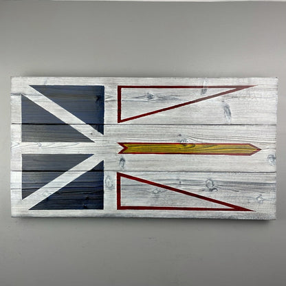 Newfoundland Flag Made of Burnt Cedar - DaRosa Creations