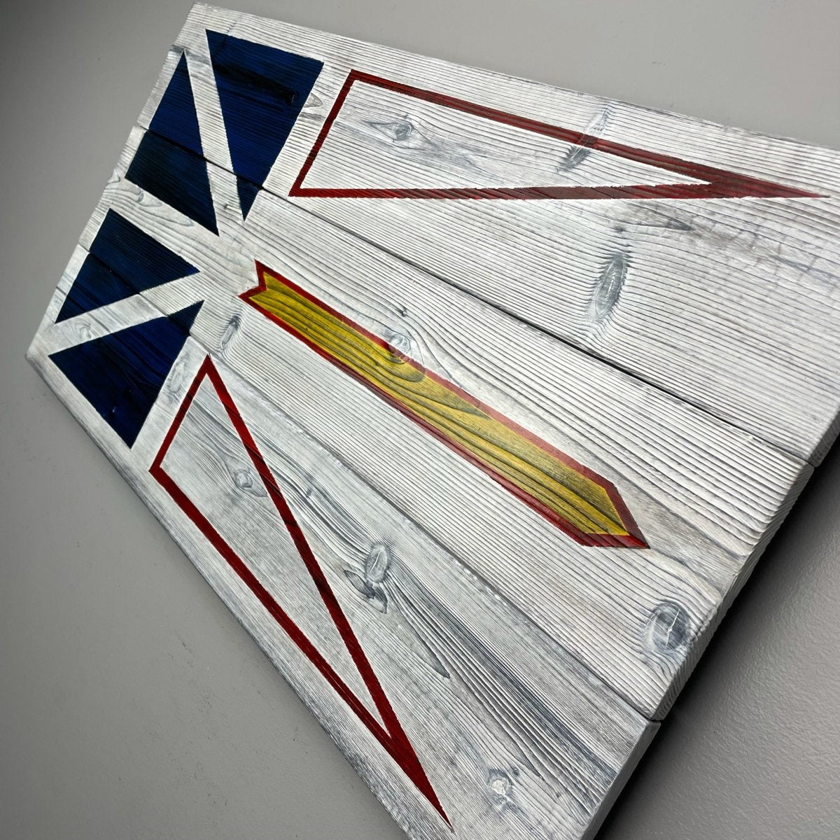 Newfoundland Flag Made of Burnt Cedar - DaRosa Creations