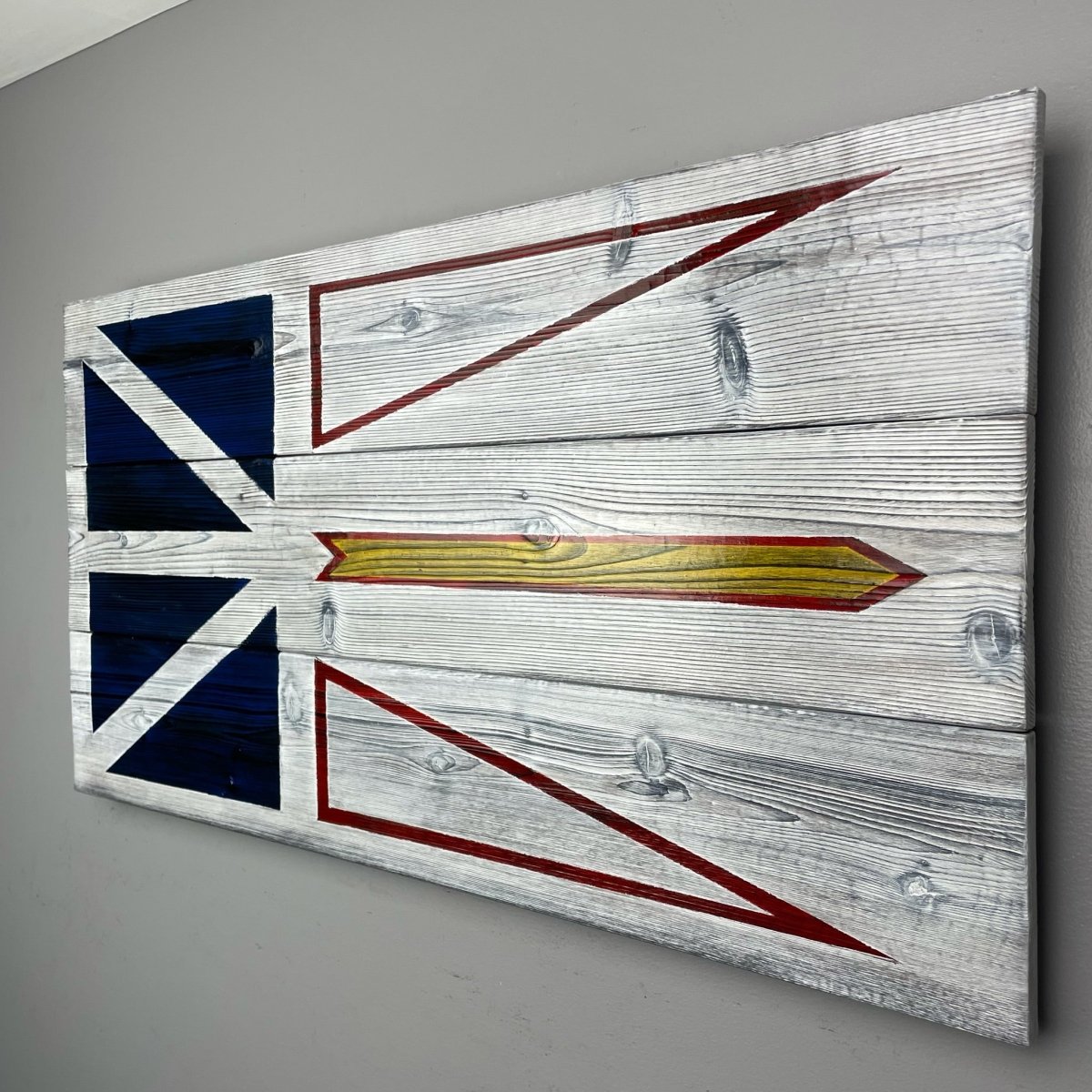 Newfoundland Flag Made of Burnt Cedar - DaRosa Creations