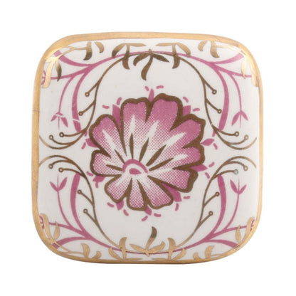 Pink Square Art Deco Knob - DaRosa Creations