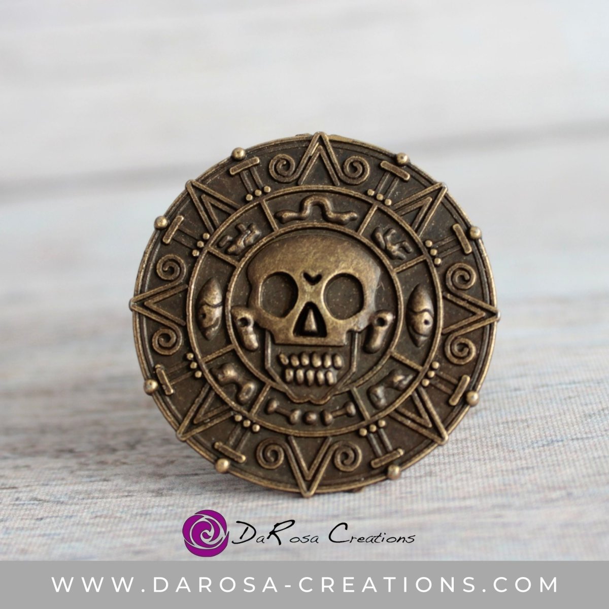 Pirate Skull Drawer Knob in Silver or Brass - DaRosa Creations