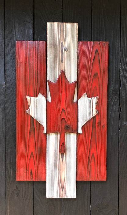 Rustic Burnt Wood Canadian Wall Art - DaRosa Creations
