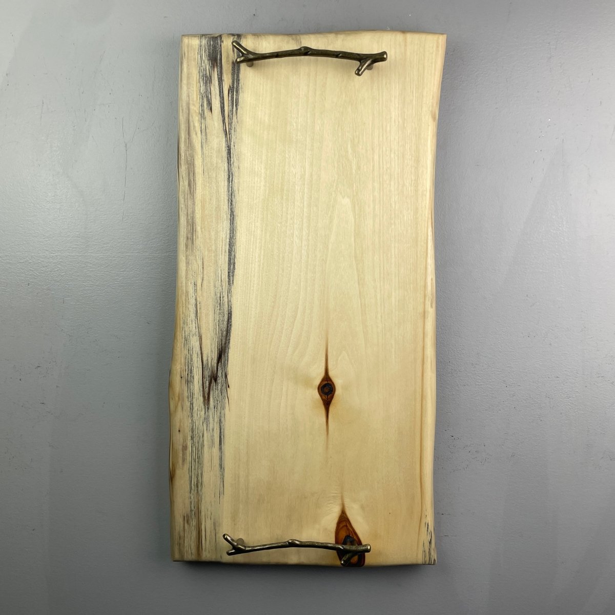 Spalted Maple Charcuterie Board With Antique Brass Handles - DaRosa Creations