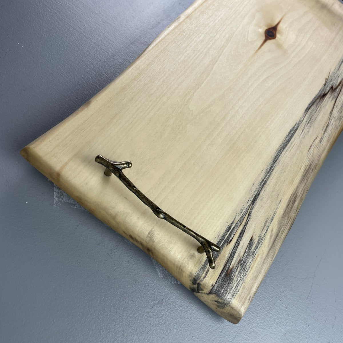 Spalted Maple Charcuterie Board With Antique Brass Handles - DaRosa Creations