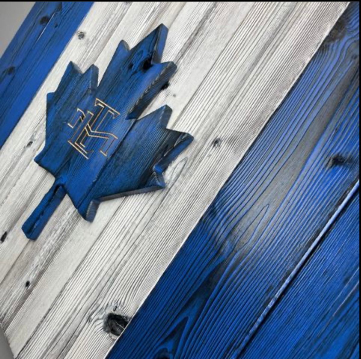 Toronto Maple Leafs Canada Wood Flag 24" x 36" - DaRosa Creations