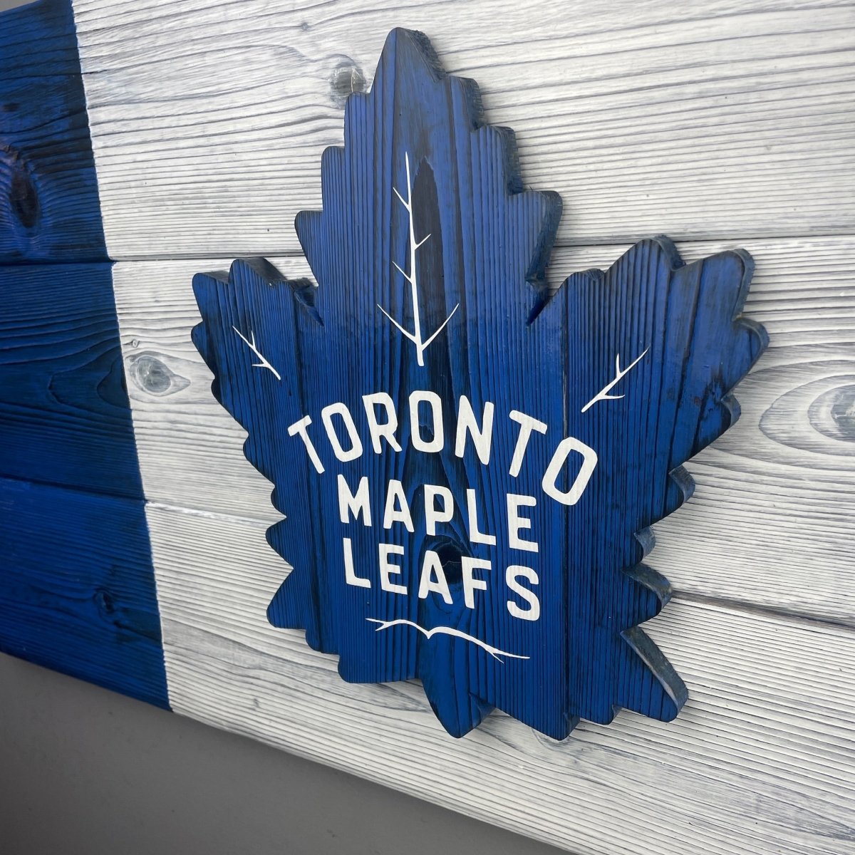Toronto Maple Leafs Canada Wood Flag 32" x 16" - DaRosa Creations