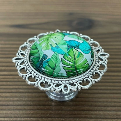 Tropical Leaf Drawer Knob - Monstera or Palm - DaRosa Creations