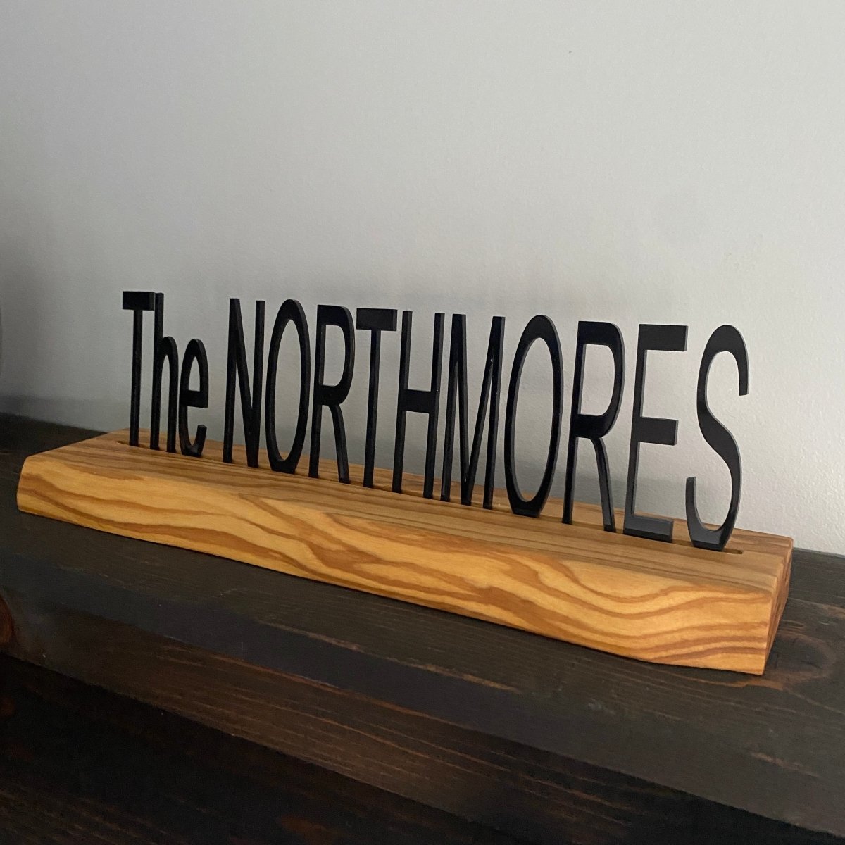 Wood Desk Name Sign with Live Edge - DaRosa Creations