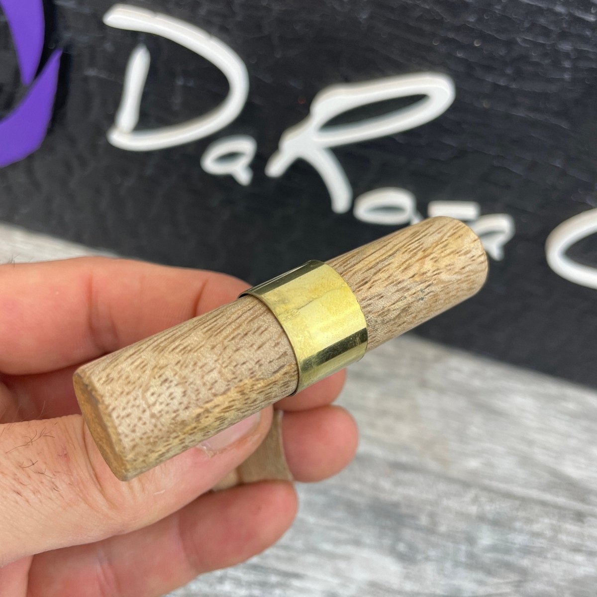 Wood Tube knobs / Pull with brass band - DaRosa Creations