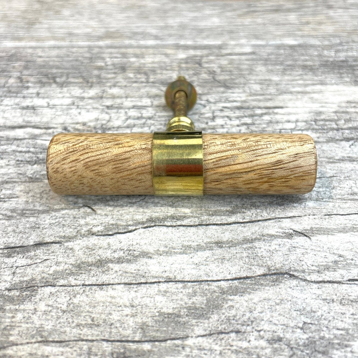 Wood Tube knobs / Pull with brass band - DaRosa Creations