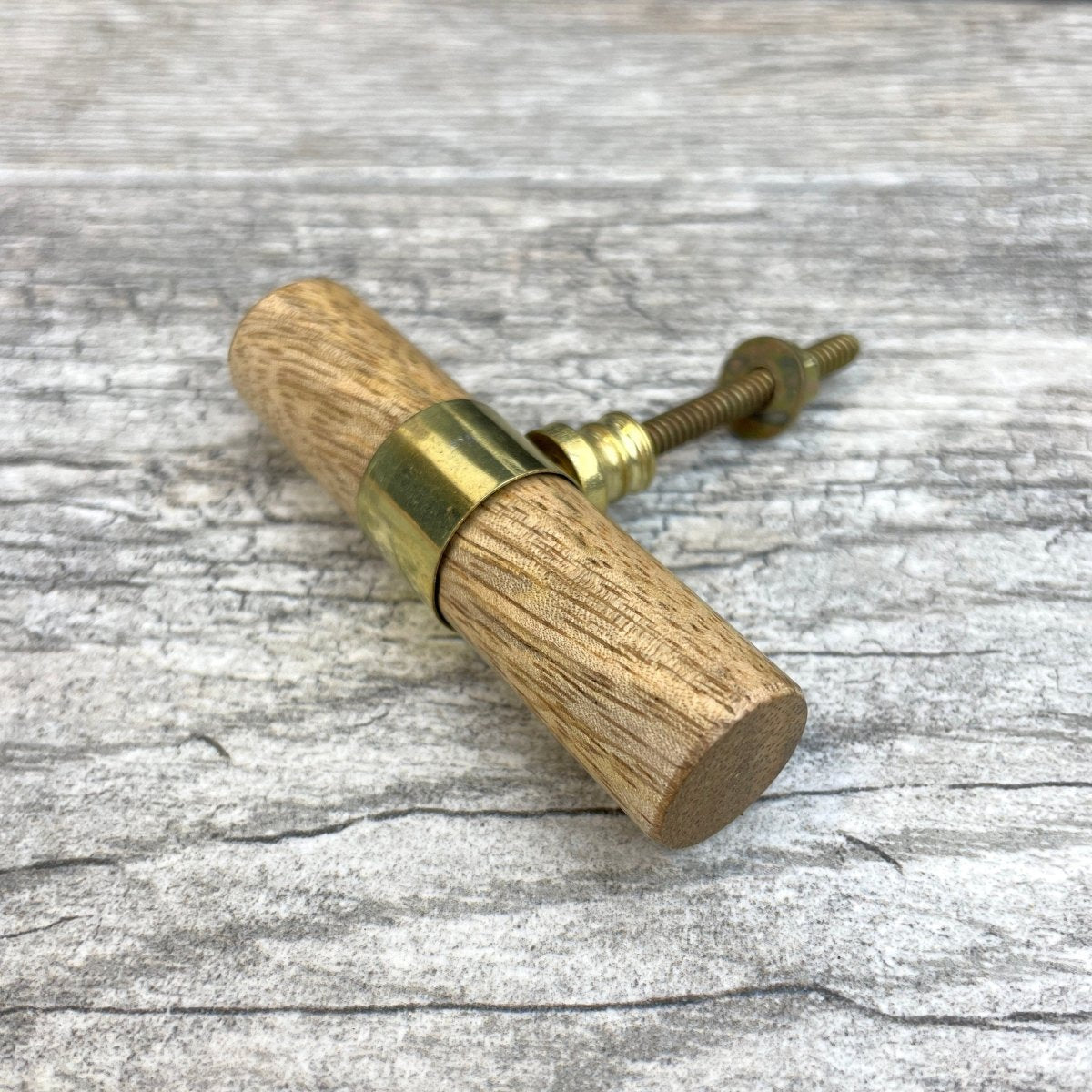 Wood Tube knobs / Pull with brass band - DaRosa Creations