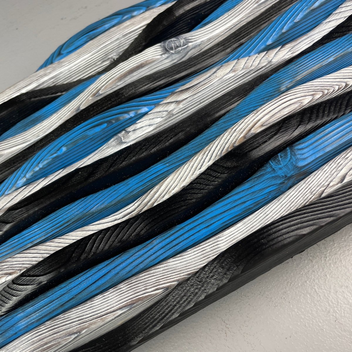 Wood Wall Art Blue White and Black Waves - DaRosa Creations